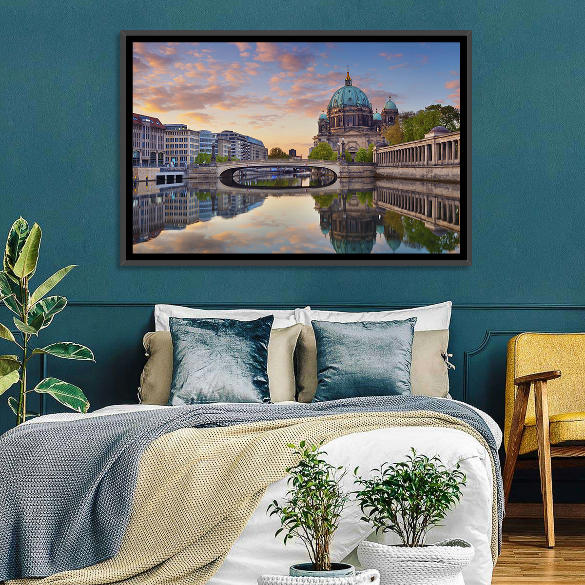 Golden Hour at Berlin Cathedral Wall Art in a room, landscape