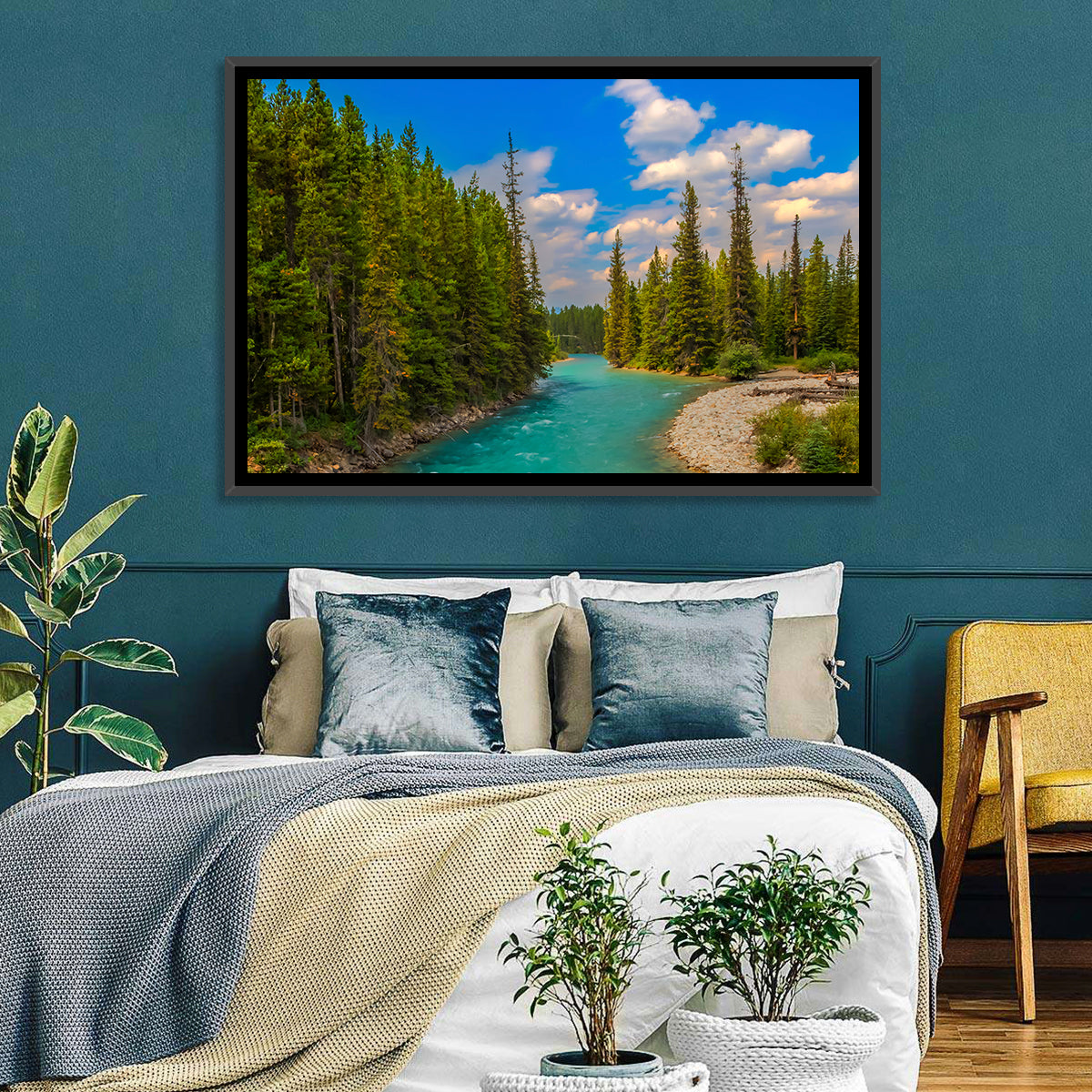 Pipestone River Wall Art in a room, landscape