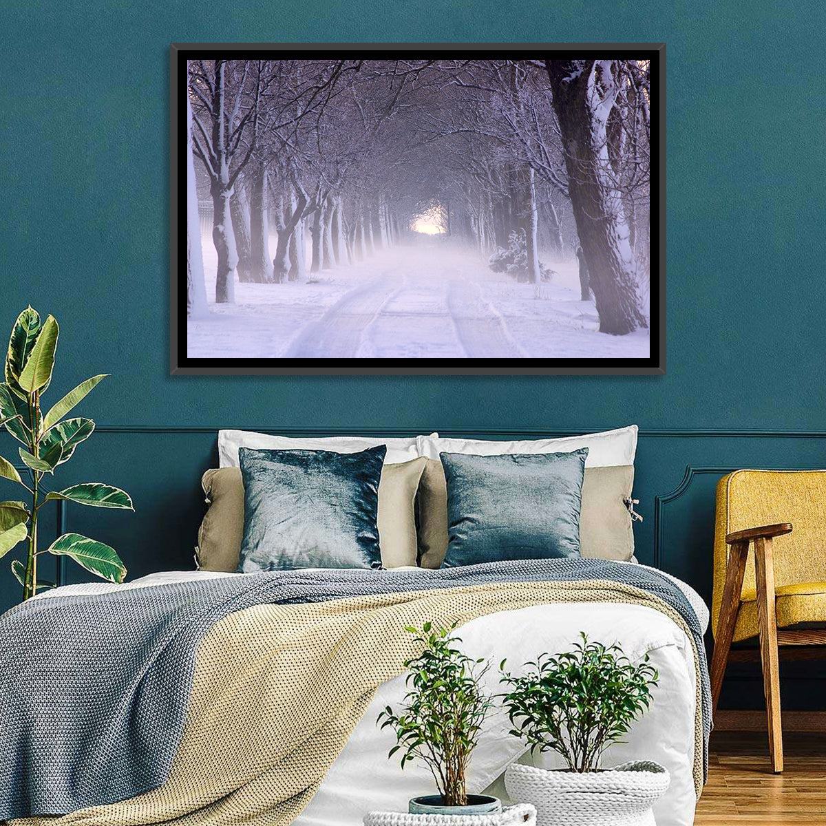 Kuressaare Park Snowy Path Wall Art
