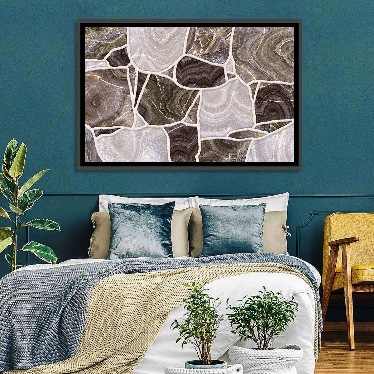 Banded Stone Mosaic Wall Art