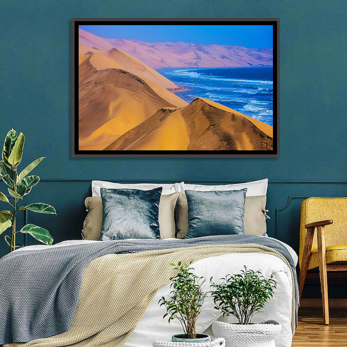 Sandwich Harbour Dunes Meet the Atlantic Wall Art in a room, landscape