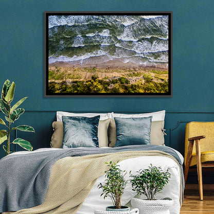 Aerial Waves Over Sandy Cliff Wall Art