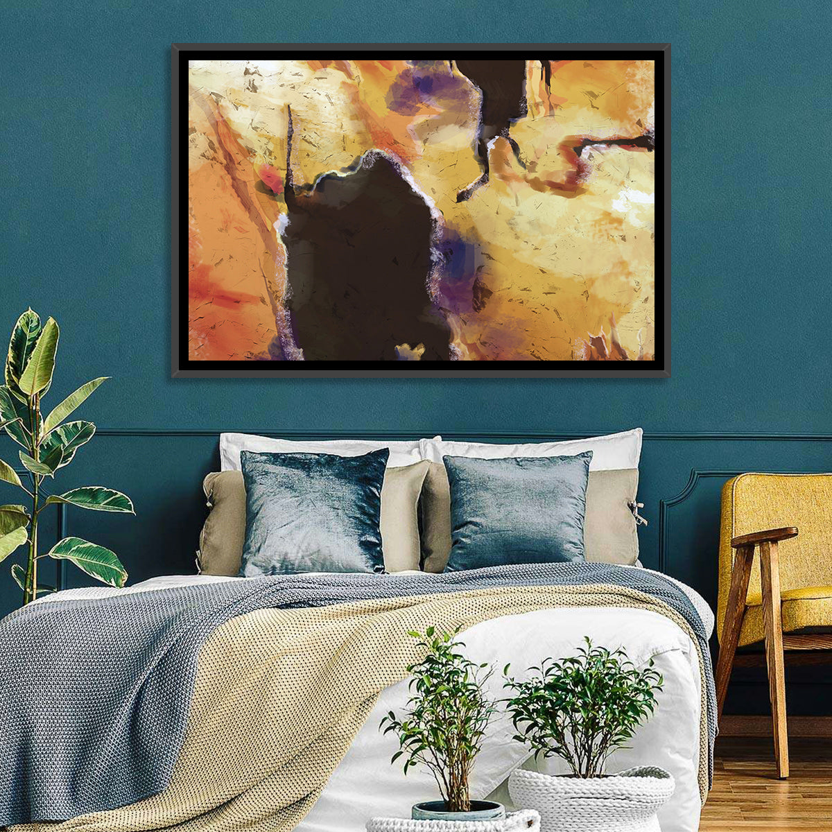 Merging Continents Textured Abstract Wall Art