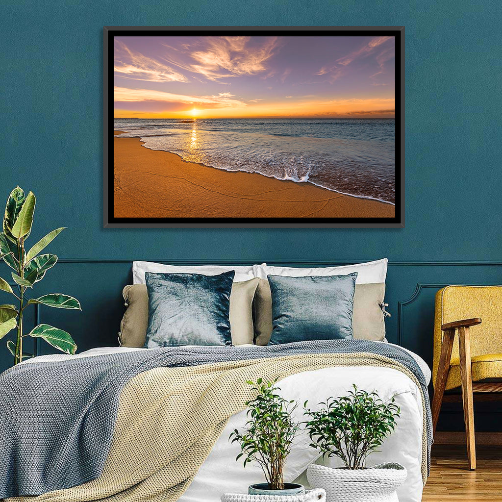 Sunrise Over Ocean Beach Wall Art