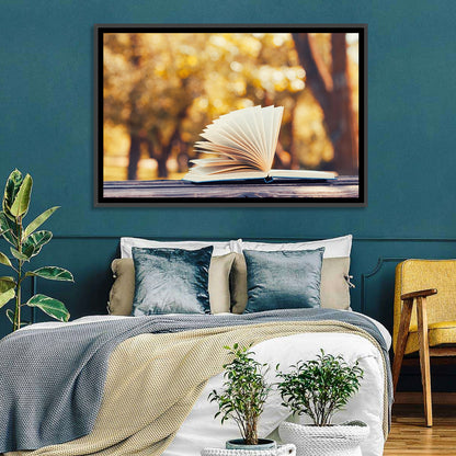 Open Book in Golden Autumn Light Wall Art