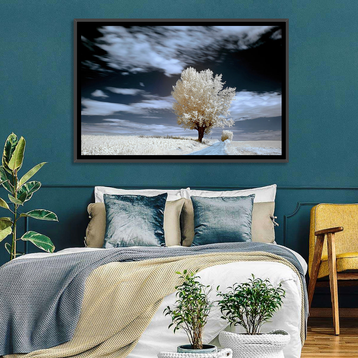 Infrared Winter Willow Tree Wall Art