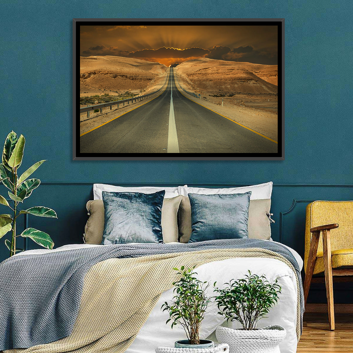 Negev Road at Sunset Wall Art in a room, landscape