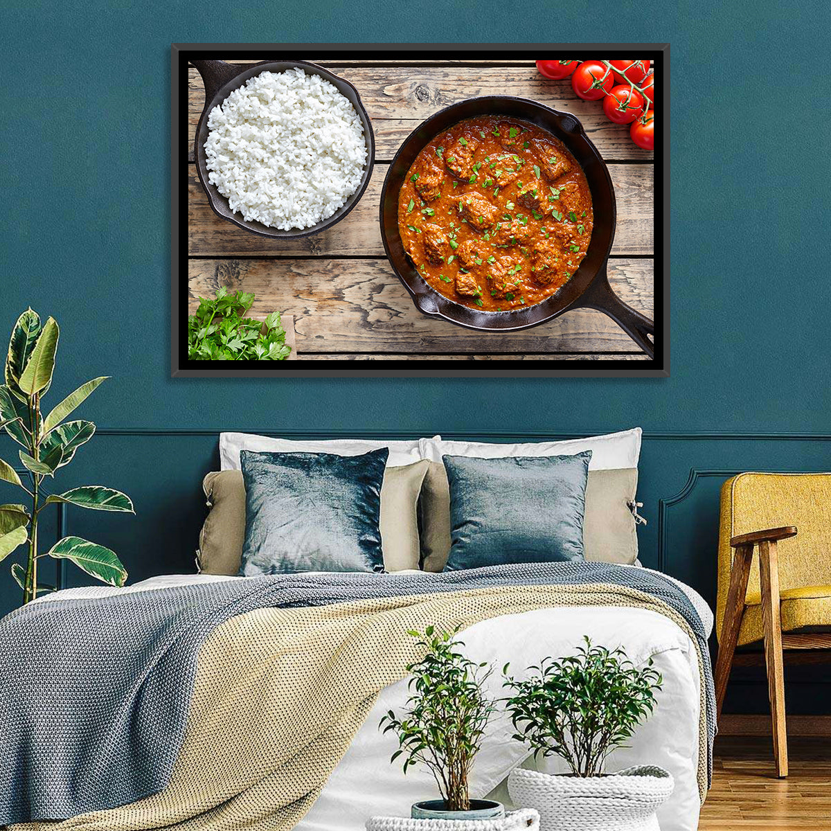 Rustic Beef Curry Wall Art in a room, landscape