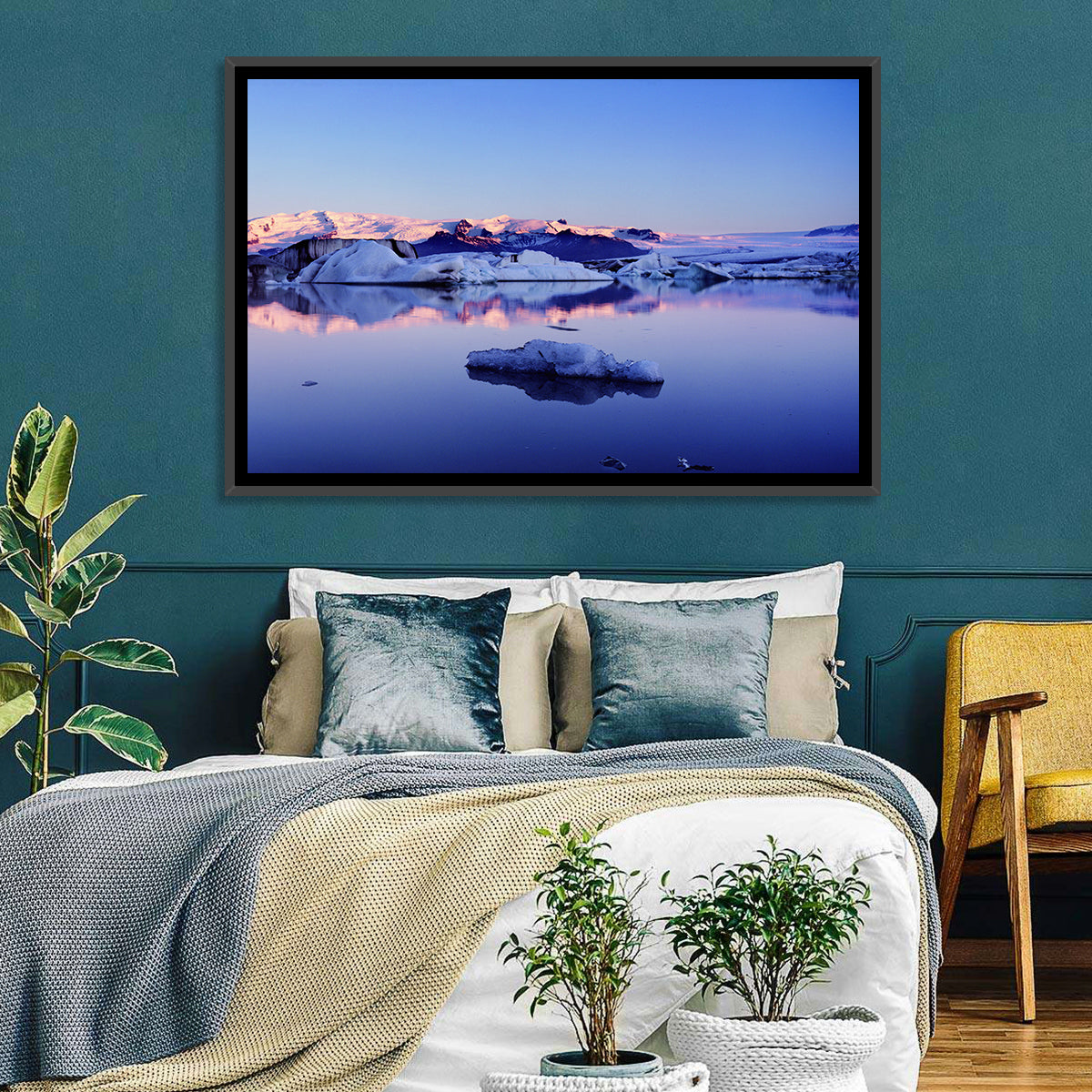 Jokulsarlon Glacier Lagoon Wall Art in a room, landscape