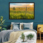 Hay Bales at Sunset Wall Art