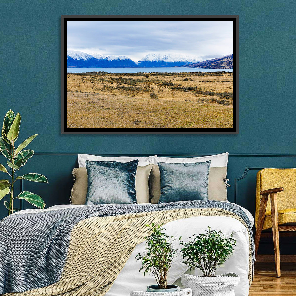 Snowy Peaks of Lake Ohau Wall Art