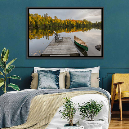 Ontario Autumn Lake Dock Wall Art
