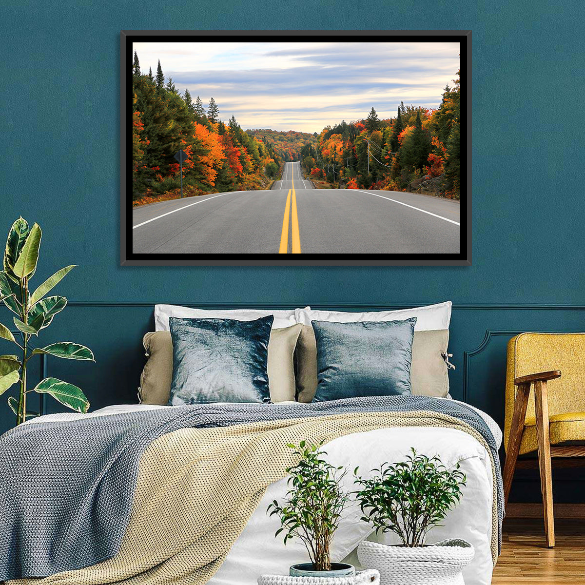 Algonquin Park Road Wall Art in a room, landscape