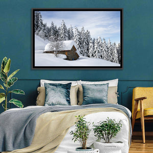 Snowy Alpine Hut Wall Art