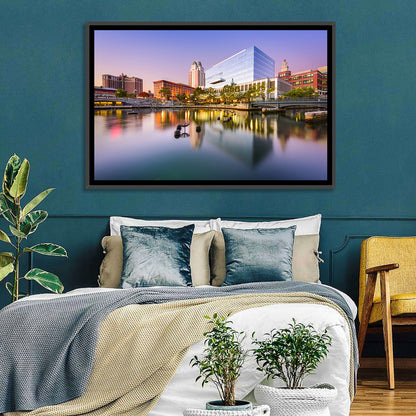 Providence River Skyline at Twilight Wall Art