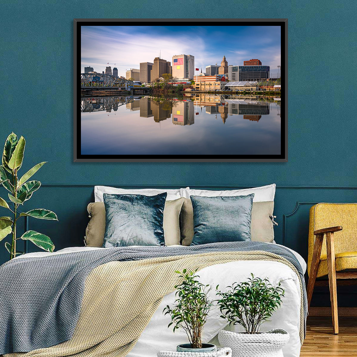 Newark Skyline Reflection Wall Art