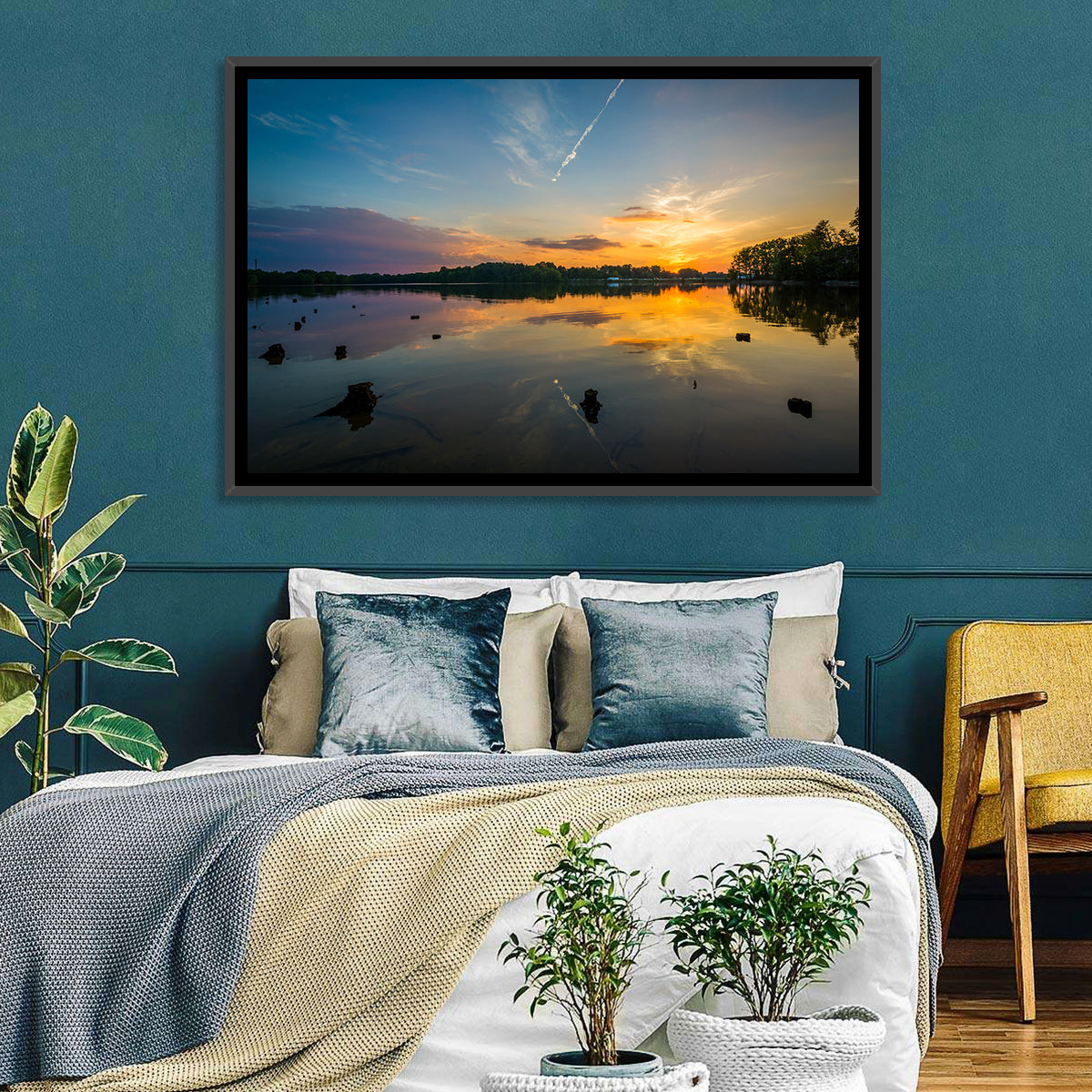 Lake Norman Sunset Reflection Wall Art