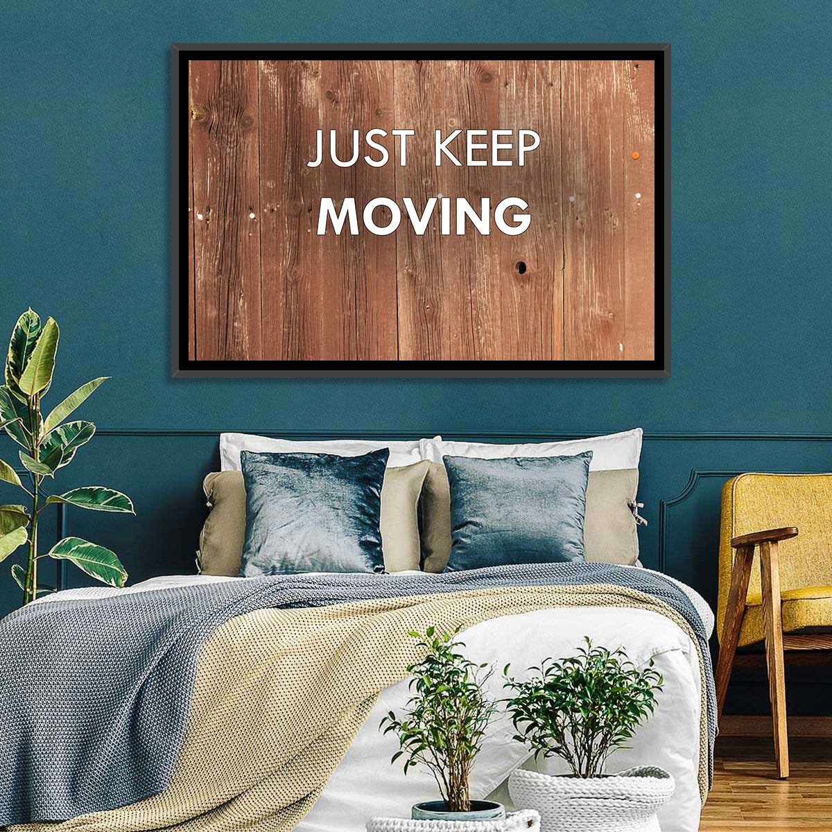 Just Keep Moving Rustic Quote Wall Art