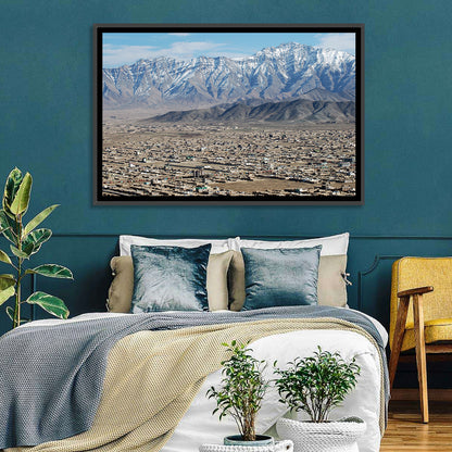 Kabul from Above with Snow-capped Mountains Wall Art