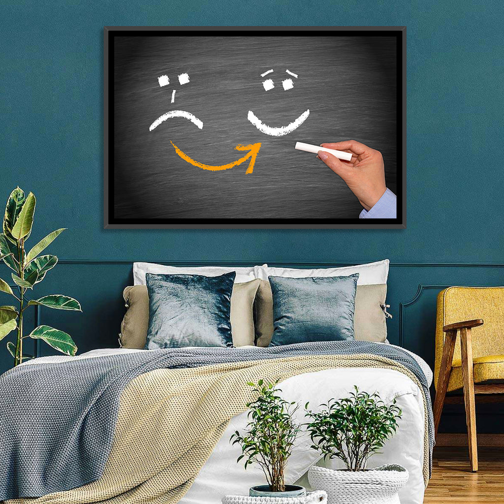 Chalkboard Mood Shift Smiley Arrow Wall Art