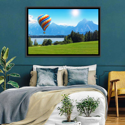 Bavarian Lake with Hot Air Balloon Wall Art