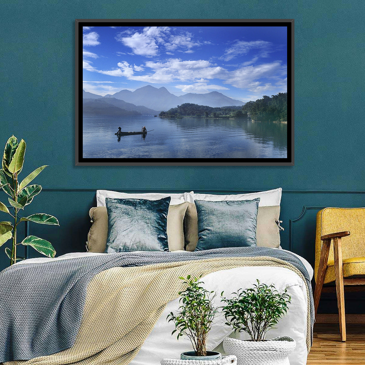 Sun Moon Lake Morning Mist Wall Art