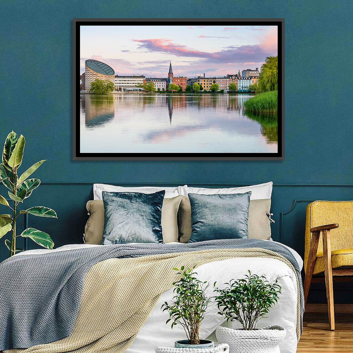 Copenhagen Lake at Sunset Wall Art
