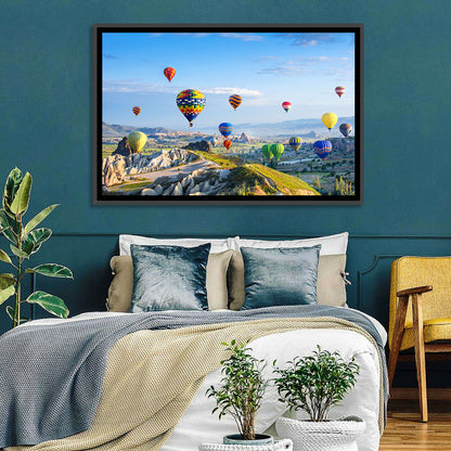 Cappadocia Hot Air Balloons Over Rock Valleys Wall Art