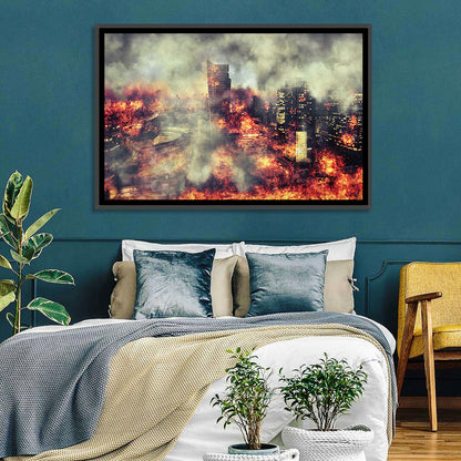 Warsaw Spire Burning City Abstract Wall Art
