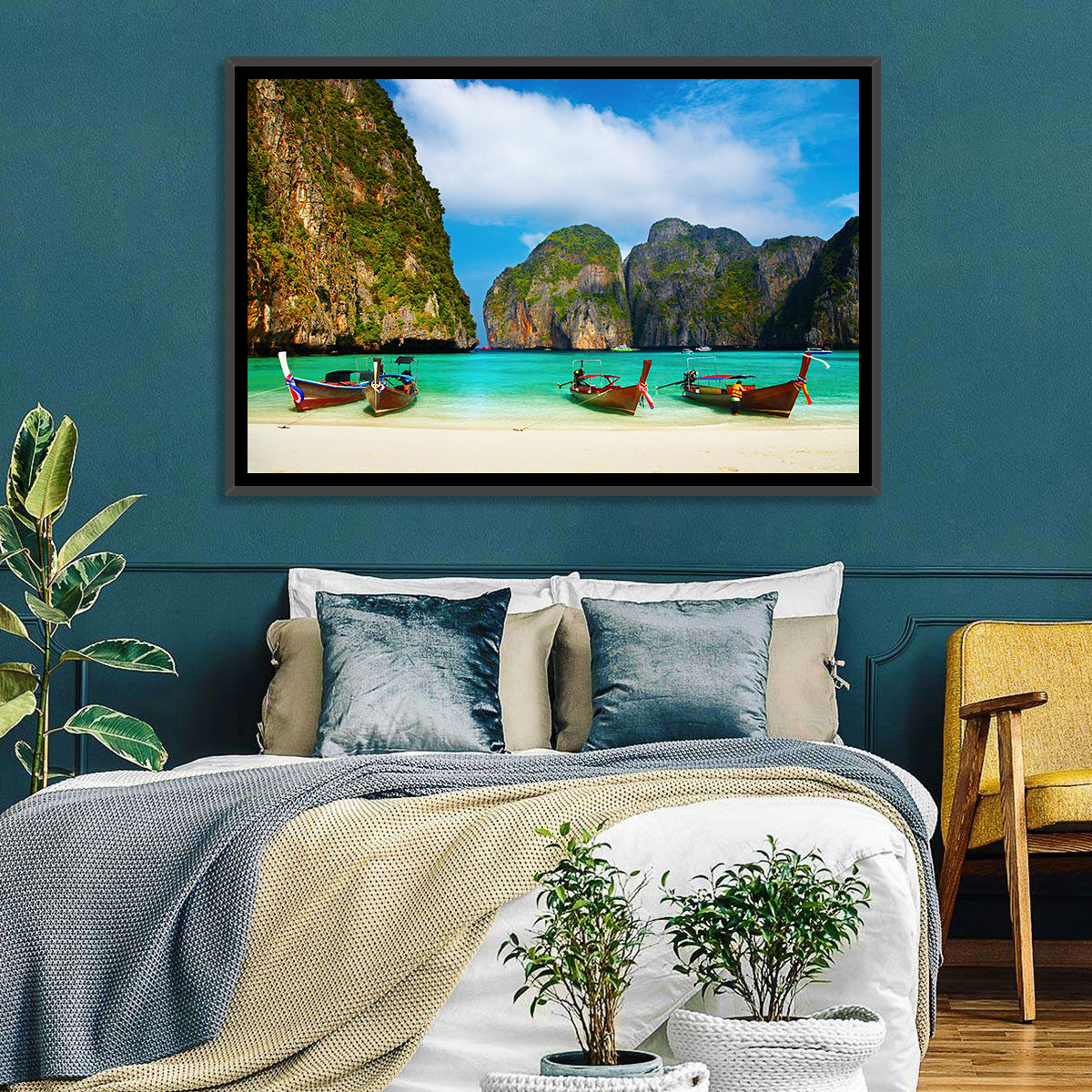 Maya Bay Long-tail Boats Wall Art