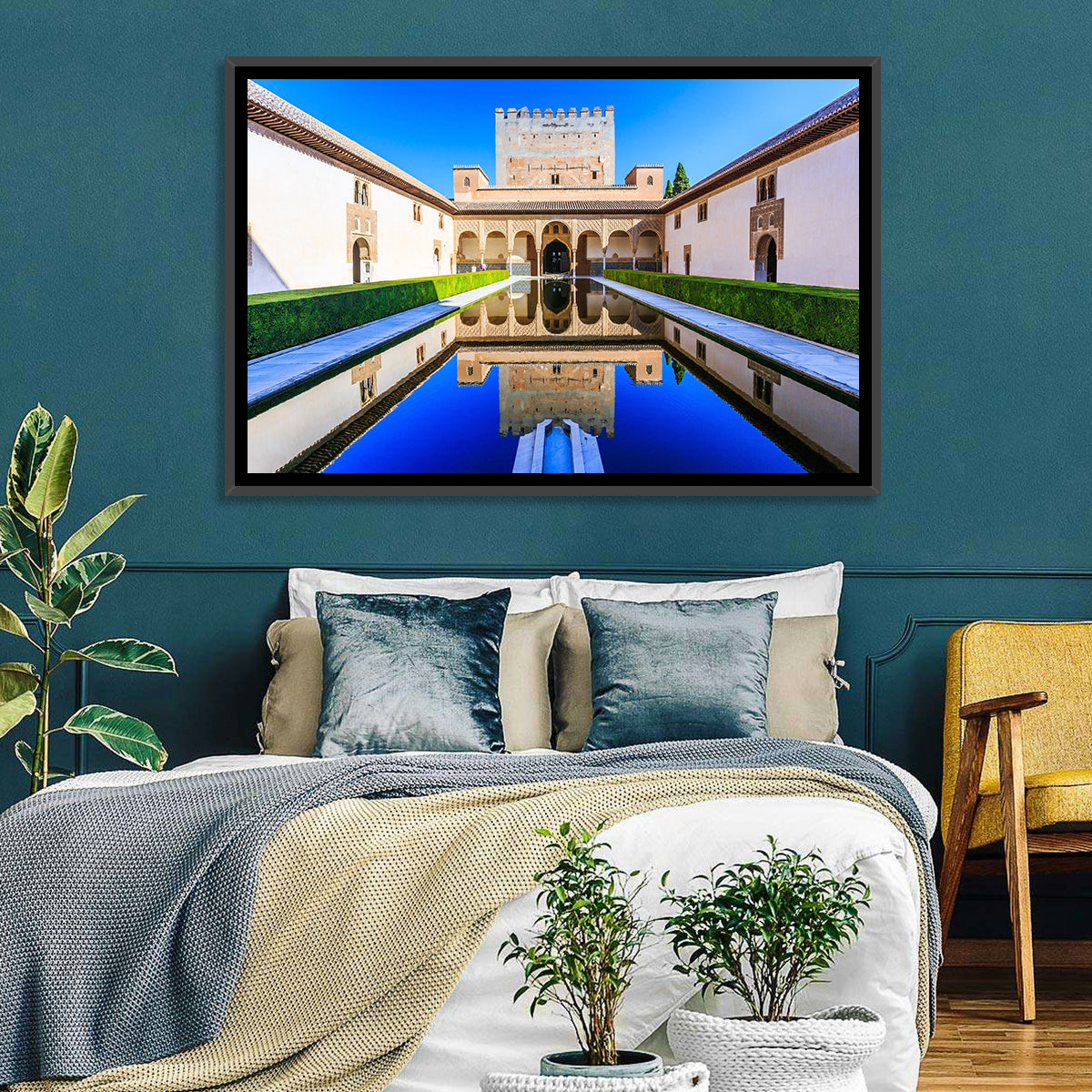 Court of the Myrtles, Alhambra Granada Wall Art in a room, landscape