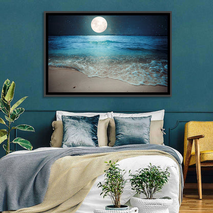 Full Moon Over Beach Wall Art