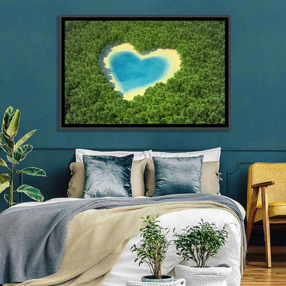 Heart-shaped Pond Aerial View Wall Art