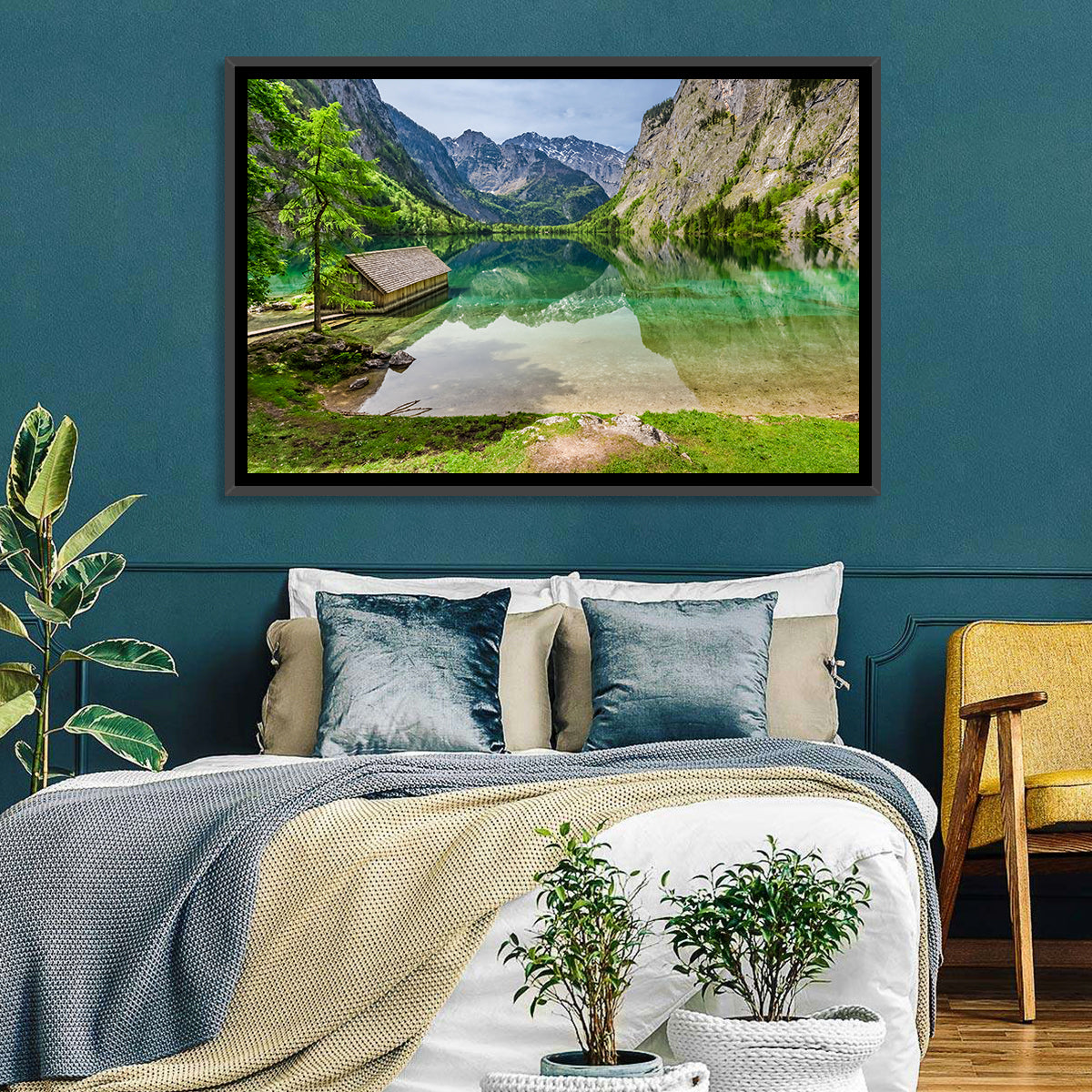Obersee Boathouse Reflection Wall Art
