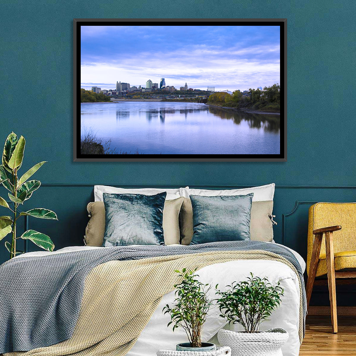 Kansas City Skyline at Dusk Wall Art