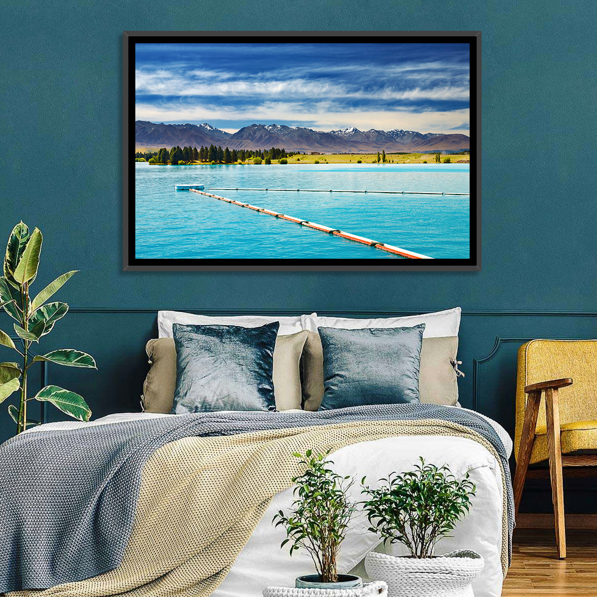 Lake Ruataniwha Landscape Wall Art in a room, landscape