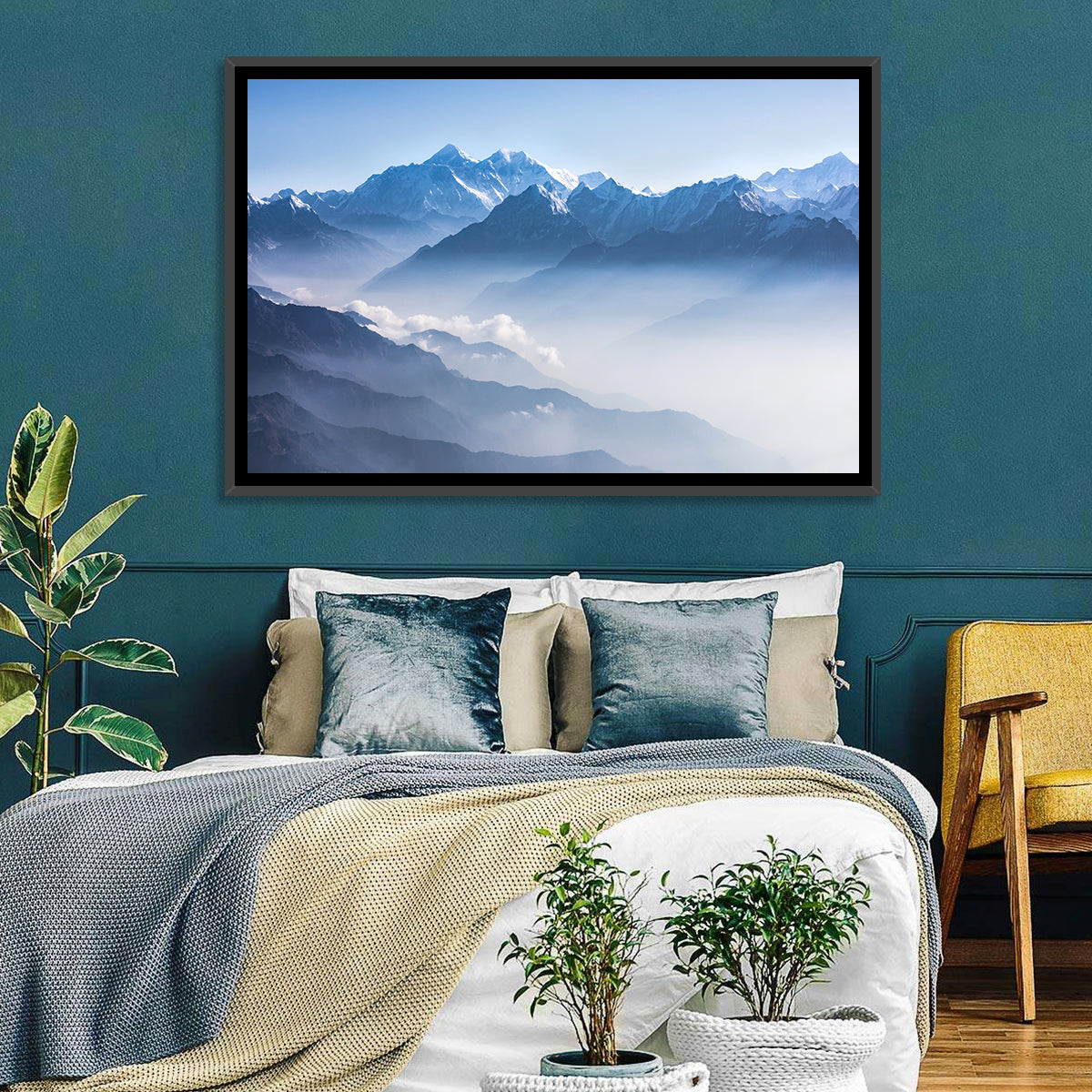 Mount Everest Wall Art in a room, landscape