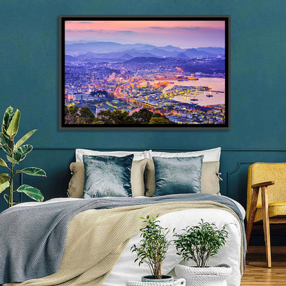 Sasebo Downtown Twilight Harbor Wall Art