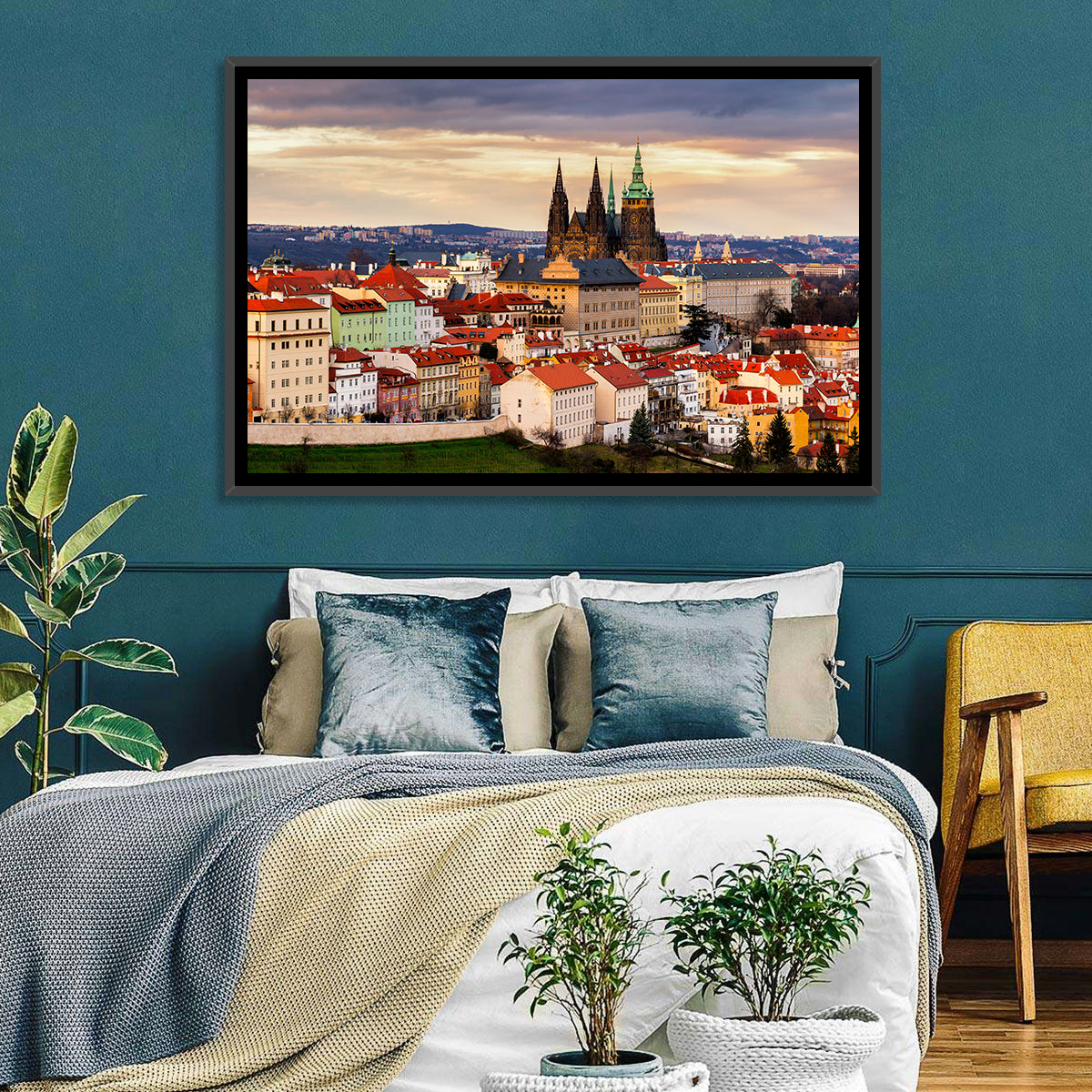 St Vitus Cathedral Prague Wall Art in a room, landscape
