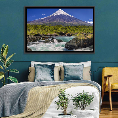 Osorno Volcano Over Petrohue Rapids Wall Art