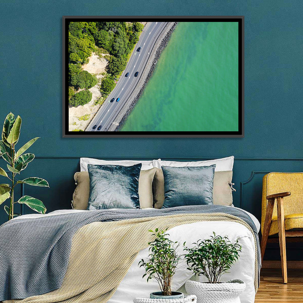 Auckland Coastal Highway Aerial View Wall Art