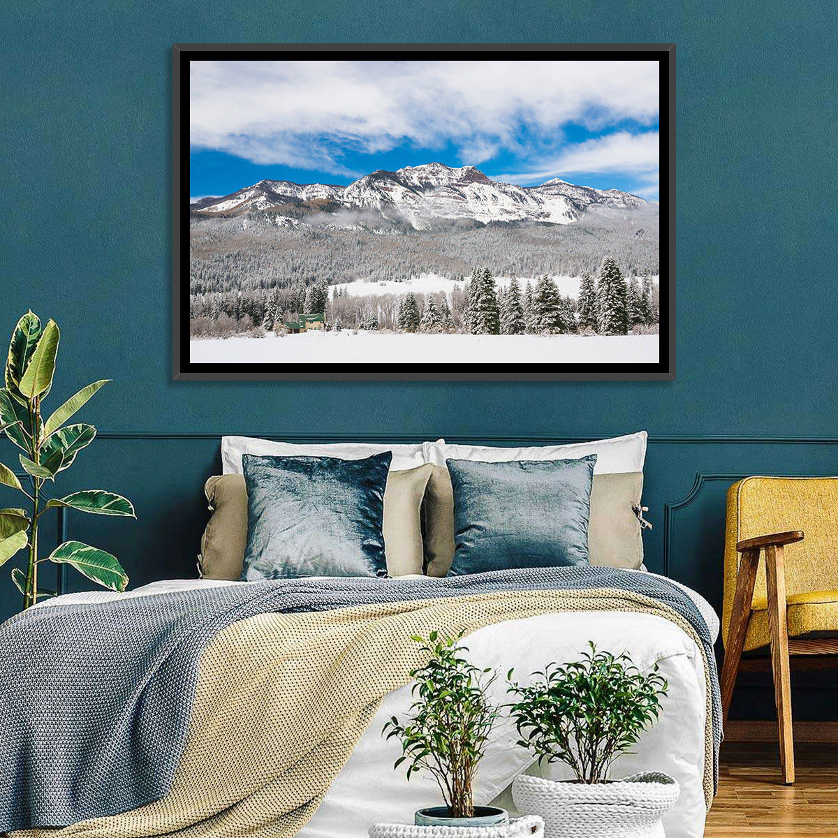 Colorado Snowy Mountain Cabin Wall Art