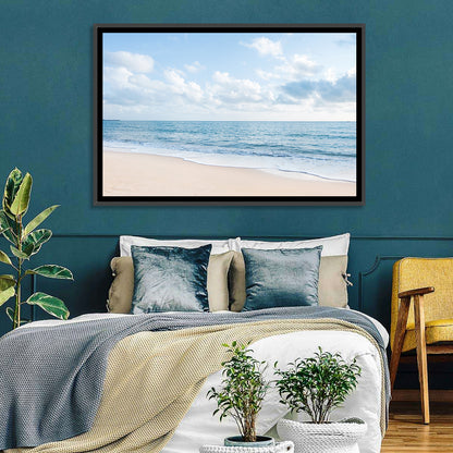 Minimalist Sandy Beach and Gentle Waves Wall Art