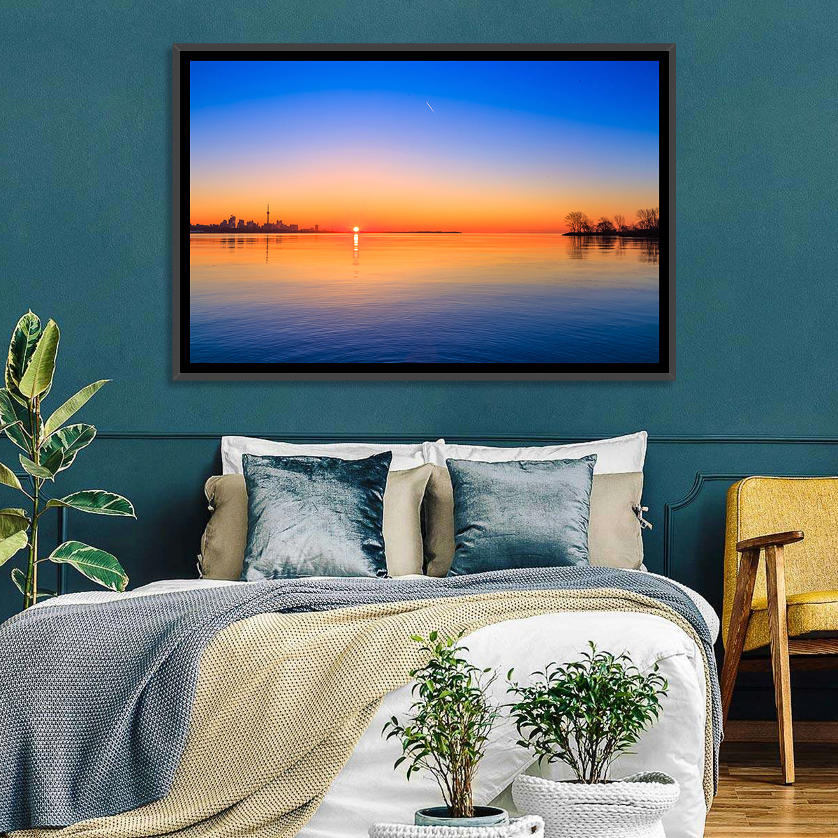 Toronto Sunset Over Lake Ontario Wall Art