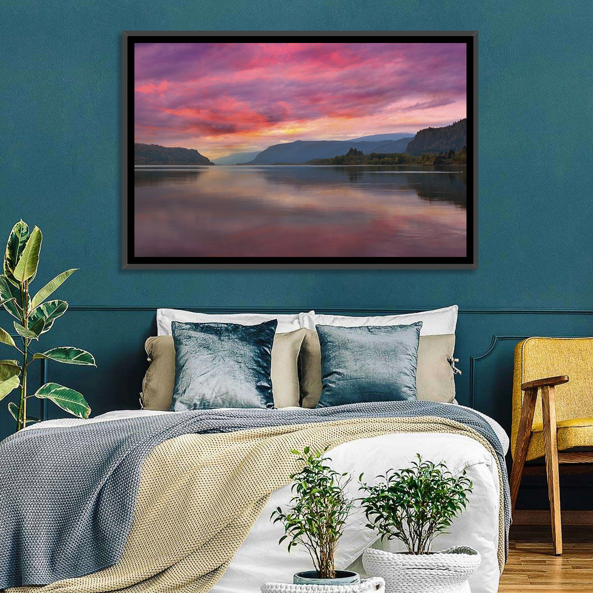 Sunrise Over River Gorge Wall Art