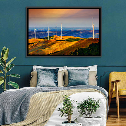 Golden Hour Wind Turbines Wall Art