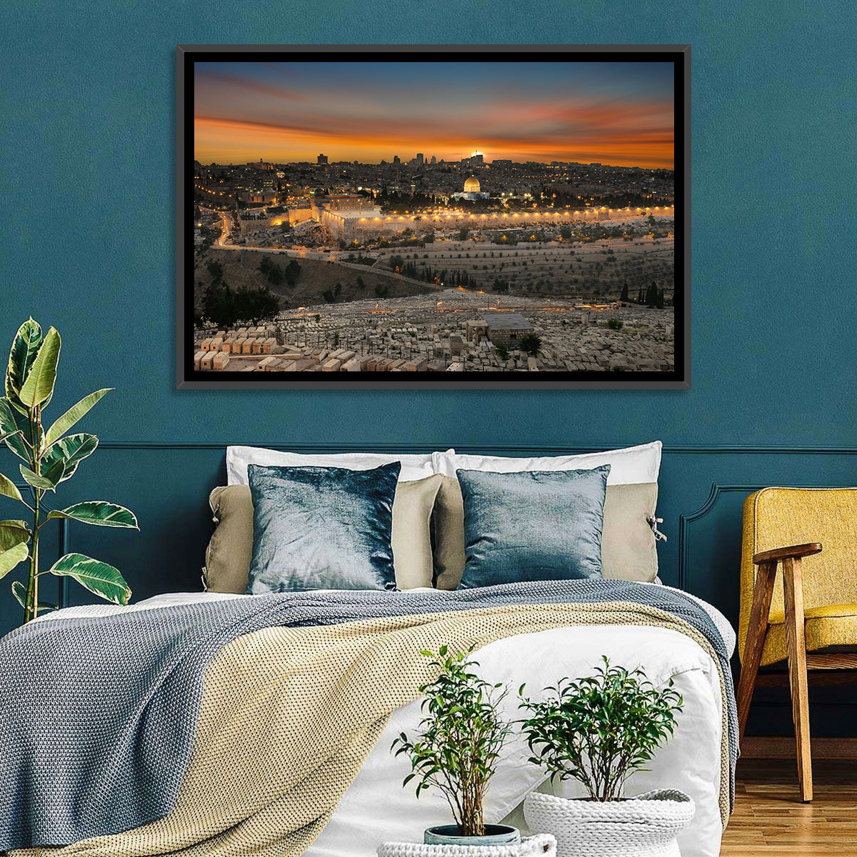 Jerusalem City Sunset Wall Art