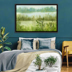 Misty River Meadow Watercolor Wall Art