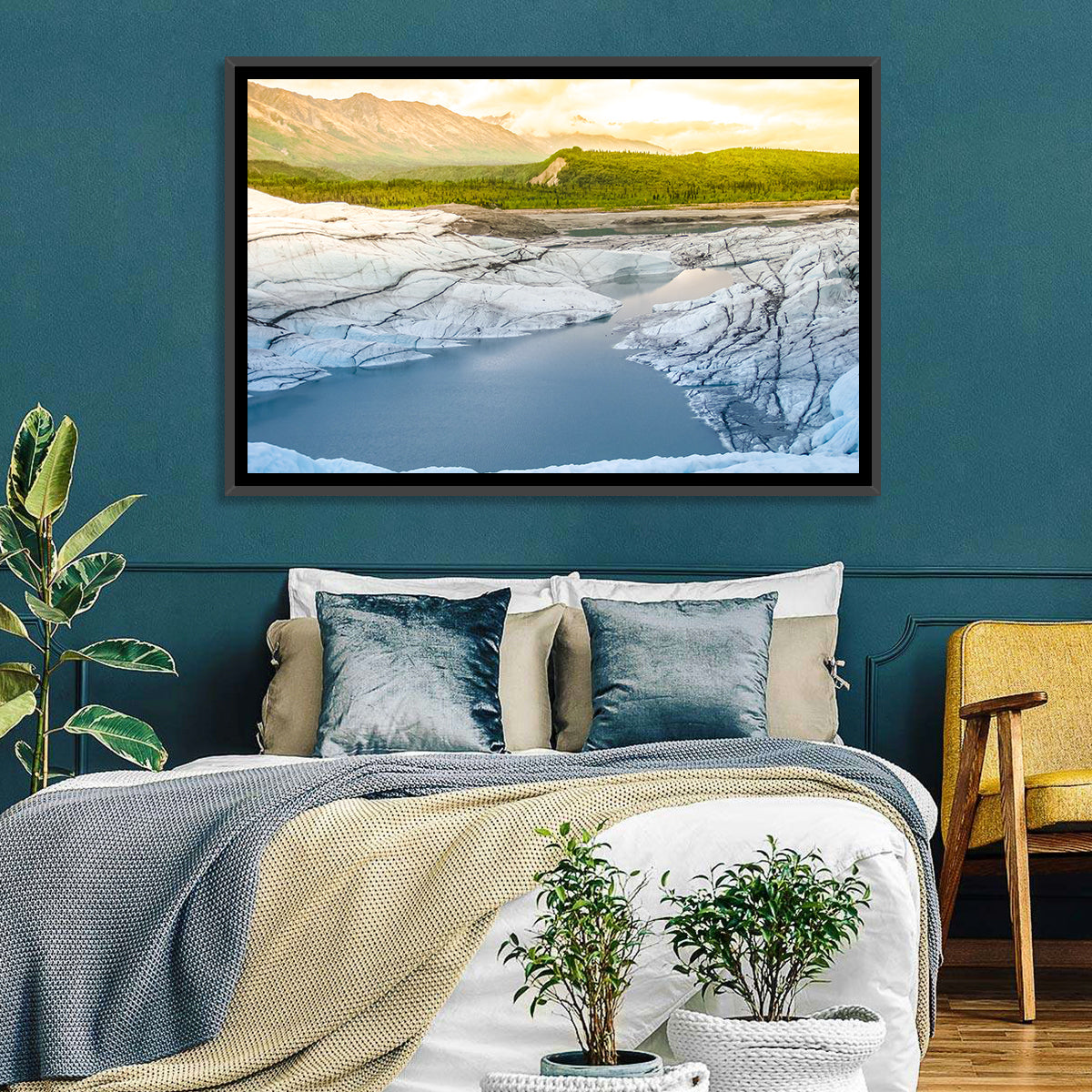 Matanuska Glacier at Sunset Wall Art in a room, landscape