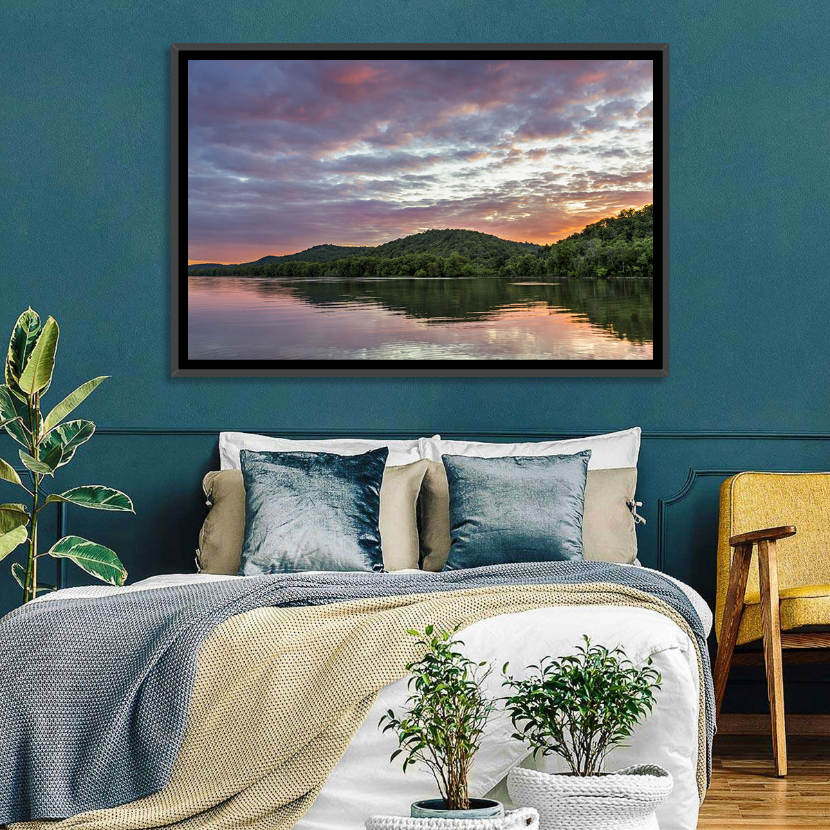 Ohio River Paden City at Dusk Wall Art